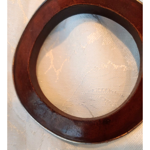 Silpada Rosewood Wavy Bangle Bracelet .925 Sterling Silver Edge Wood Jewelry - Picture 7 of 11